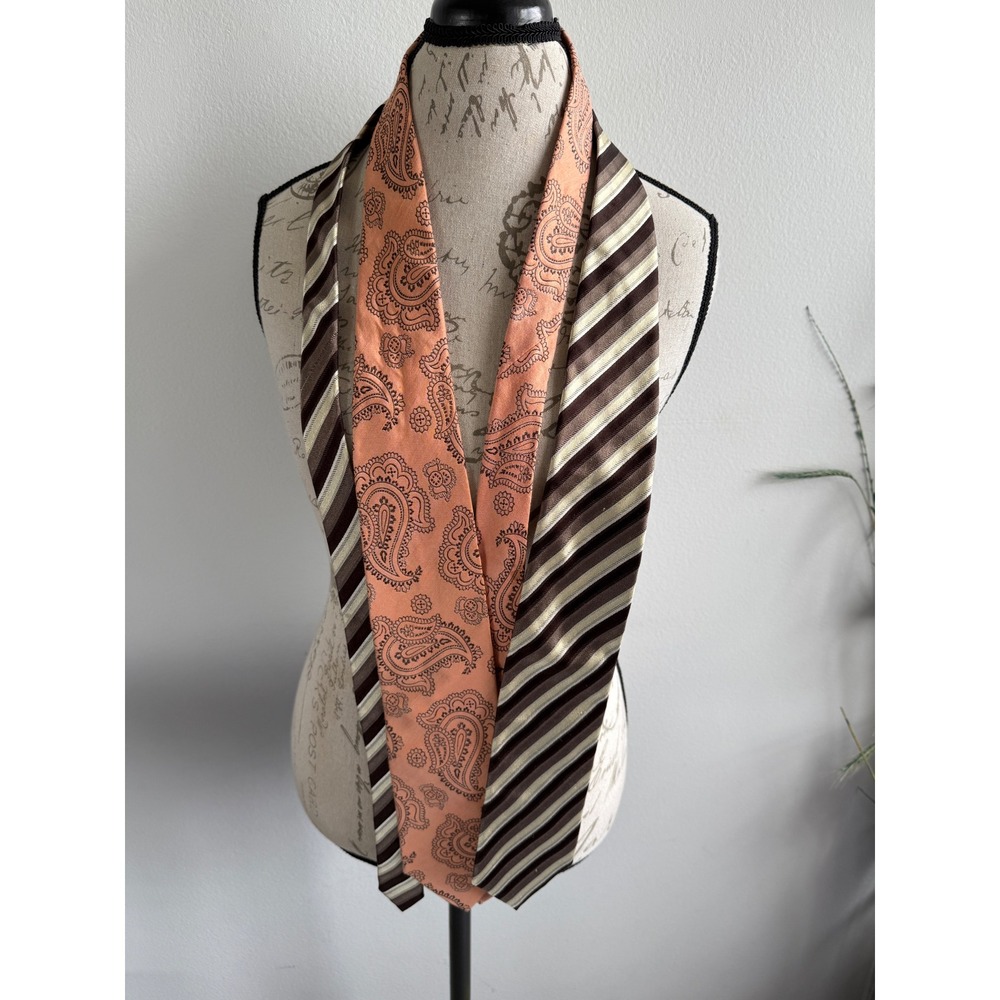 Pal Zileri Italy Silk flax Striped Paisley Necktie Mens Designer Elegant set